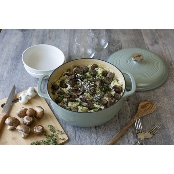 Lodge 6 Quart Enameled Cast Iron Dutch Oven in Sage, EC6D50 Walmart