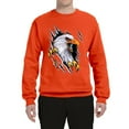 thumbnail image 2 of Torn Ripped Eagle Claws Animal Lover Unisex Crewneck Graphic Sweatshirt, Orange, X-Large, 2 of 3