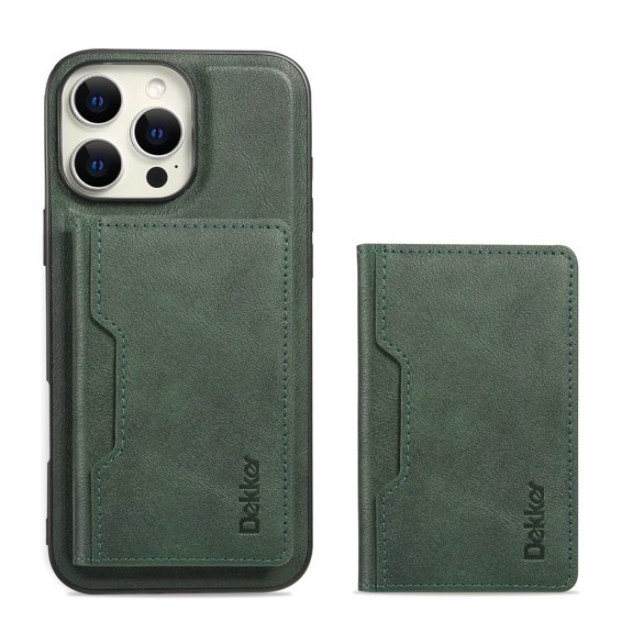 Compatible with iPhone 16 Magnetic Detachable Wallet Case with Card Slots RFID Blocking for Women Men, Double Magnetic Clasp Kickstand Shockproof PU Leather Phone Case,Green
