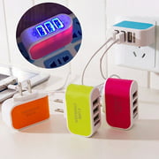 Opolski LED Triple USB Ports Portable Travel US Plug Home Wall Power Adapter Charger