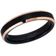 thumbnail image 2 of 2-Tone Tungsten Wedding Ring - Band for Mens & Womens- 4mm Beveled Edge Tungsten Ring - 2-Tone Black & Rose Gold Tungsten Band, 2 of 3
