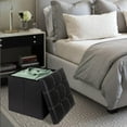 thumbnail image 6 of PinkSheep 15" Folding Storage Ottoman Cube Footstool Ottoman Bench with Storage, Faux Leather, Black, 6 of 9