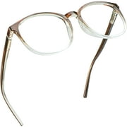 LifeArt Blue Light Blocking Glasses, Anti Eyestrain, Computer Reading Glasses, Gaming Glasses, TV Glasses for Women Men, Anti Glare (Clear Brown, +0.25 Magnification)