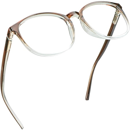 LifeArt Blue Light Blocking Glasses, Anti Eyestrain, Computer Reading Glasses, Gaming Glasses, TV Glasses for Women Men, Anti Glare (Clear Brown, +0.25 Magnification)
