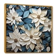 thumbnail image 2 of Designart "Blooming Brush Of White And Blue Poinsettias V" Poinsettias Floater Framed Wall Art Living Room, 2 of 5