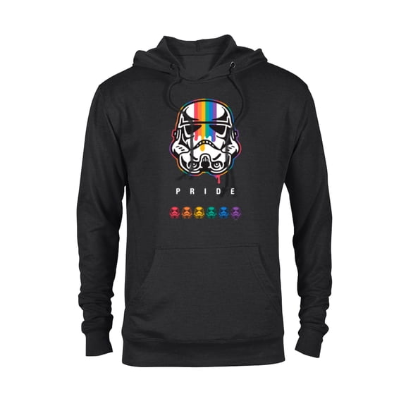 Star Wars Pride Stormtrooper Helmet Rainbow Paint Drip - Pullover Hoodie for Adults - Customized-Black