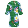 thumbnail image 6 of Breakfast Pattern Eggs Bacon Mugs Womens Dress With Pockets Summer V Neck 3/4 Sleeve Dress Plus Size Loose Dress, 6 of 7