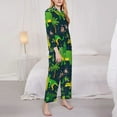thumbnail image 4 of Kll Dinosaurs Print Women'S Long Sleeve Pajamas With Pants Sleepwear Loungewear 2 Set-Medium, 4 of 9
