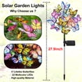 thumbnail image 3 of Rirool Solar Butterfly Garden Stake Lights Outdoor, 2 Pack 17 Butterfly Multicolor LED Solar Lights Waterproof Decorative Yard Lights for Lawn Patio Pathway Garden Gifts for Women, 3 of 8