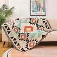 thumbnail image 2 of Manta para Sofá Homesy Azteca Reversible Verde 130x160 cm Poliéster, 2 of 5