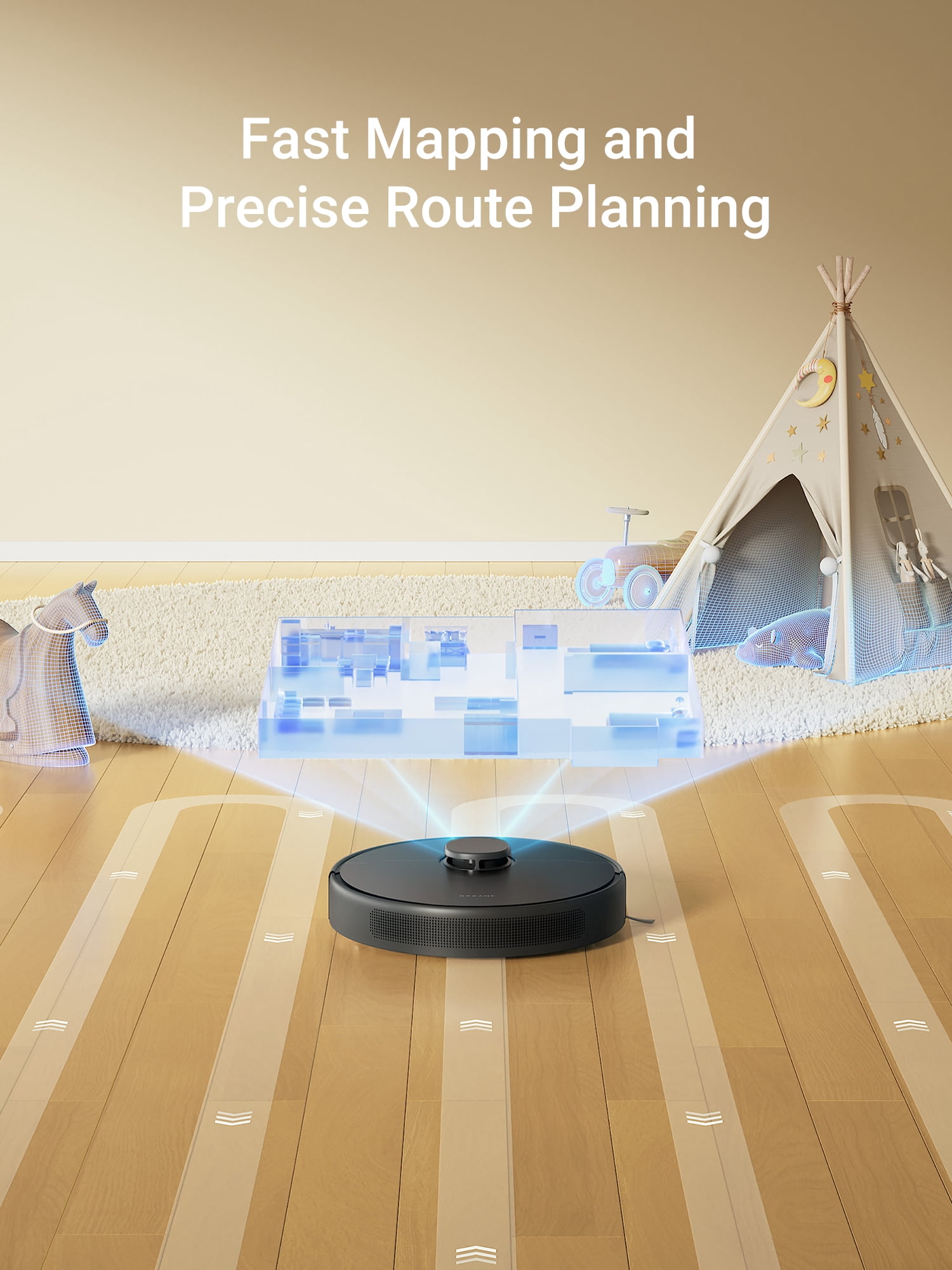 Dreame 2-in-1 Robot Vacuum and Mop, LDS Navigation, 6000Pa Strong Suction Power, 240mins Runtime,570 ml Dust Box, WiFi, APP, Voice Control, D9 Max Gen2