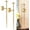 Gold, variant on Metal Wall Candle Sconces Set of Two Mount Holders - Modern Home Decor for Living Room, Bedroom, Dining Room, Office (23.5 Inch, Gold)