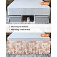 thumbnail image 7 of Orange Starfish Wrap Around Bed Skirts for Queen Bed 18" Drop,Bed Skirt with Adjustable Elastic Belt Dust Ruffle Bed Valance for Bedroom Hotel Rustic Ocean Coastal Shells Conch Coral Bed Frame Cover, 7 of 7