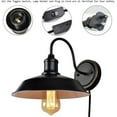 thumbnail image 4 of Vintage Plug in Wall Light Retro Black Finish Wall Sconce, E26 Base Wall Lamp Suitable for Bedroom/Living Room/Korridor/Dining Room/Kitchen/Cafe,b, 4 of 7