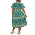 thumbnail image 4 of WellSize Plus Size Women Summer Dresses Casual Crew Neck Short Sleeve Sundresses Floral Midi Dress with Pockets, 4 of 8
