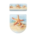thumbnail image 2 of HELLHERO Starfish Shells Polyester Toilet Seat Lid Cover Set for Hotel Home, Elastic Bottom Machine Washable Easy to Install, Dust-Proof, U-Shaped, 2 of 5