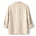 thumbnail image 4 of Long Sleeve Linen Blazer Womens Casual Spring Summer Fall Lightweight Jackets Beige XL, 4 of 9