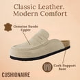 thumbnail image 4 of Cushionaire Fondu Genuine Leather Clogs for Women, Comfortable Slip On Womens Mules with Penny Strap Accent and Memory Foam Footbed, 4 of 21