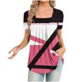 thumbnail image 1 of Fiudx Camisas de Mujer Mujer Moda Casual Manga Corta Suelta Camiseta Blusa Tops, 1 of 4