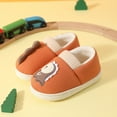 thumbnail image 2 of LIIPEE Girls Plush Slippers Cartoon Animal Warm Closed Toe Non- Soft Sole On Fuzzy Shoes Toddler Trendy Daily House Slipper,Orange,4-4.5 Years, 2 of 3