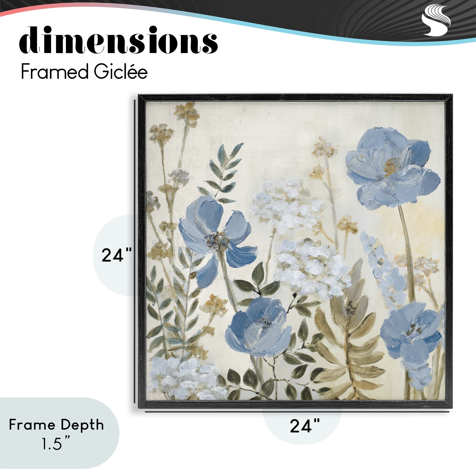 Stupell Industries Peaceful Blue Iris Garden Black Framed Giclee Art, design by Lanie Loreth