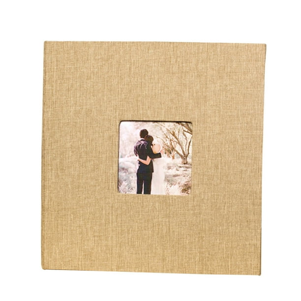 Cubierta de tela Álbum de fotos autoadhesivo Álbum de recortes de bricolaje hecho a mano Álbum de fotos de aniversario en casa, Caqui Scienceny HA7319-05B