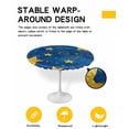 thumbnail image 2 of nqOlkjepod Blue Yellow Star Round Tablecloth, Fitted Table Cover with Elastic for 55"-60" Round Tables, Starry Sky Vintage Table Cloth Outdoor Indoor Dinning Party Waterproof Tablecloths, 2 of 6
