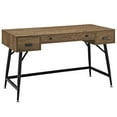 thumbnail image 1 of Modway Surplus Wood Grain and Metal Writing Office Desk With Storage Drawers In Walnut, 1 of 5