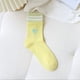 thumbnail image 1 of Zhuge 6 pares de calcetines finos de algodón para mujer, calcetines de algodón suave para mujer por encima del tobillo (amarillo), 1 of 2