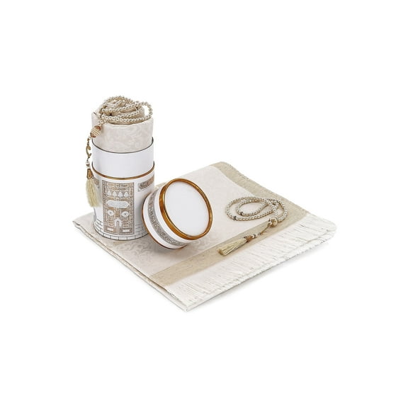 Ihvan Online Muslim Prayer Rug With Beads Taffeta Cylinder Islamic Gift Box Home Travel Indoor