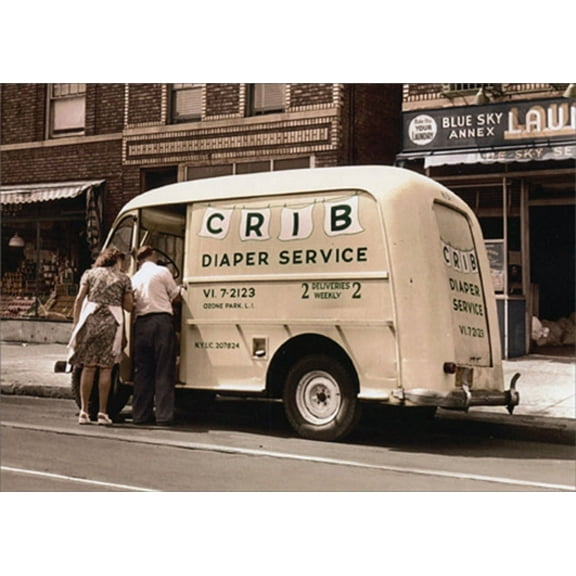 Avanti Press Crib Diaper Service America Collection New Baby Congratulations Card