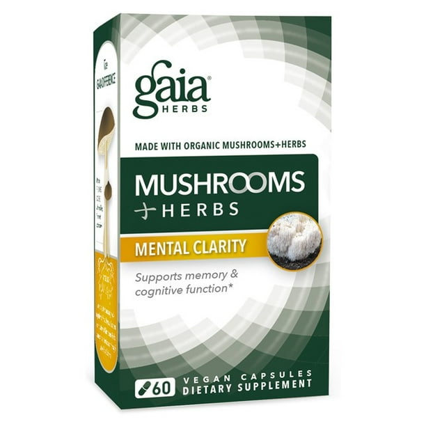Gaia Herbs Mushrooms Plus Herbs Mental Clarity Vegan ... Gaia Herbs Mushrooms Plus Herbs Mental Clarity Vegan ...