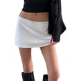 thumbnail image 2 of Women Y2k Basic Mini Skirt Low Waist A-line Casual Solid Stretchy Girls Aesthetic Short Bodycon Skirts, 2 of 6