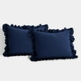 thumbnail image 4 of Lush Decor Navy Reyna Comforter Ruffled 3 Piece Set with Pillow Sham Full Queen Size Bedding, 4 of 5