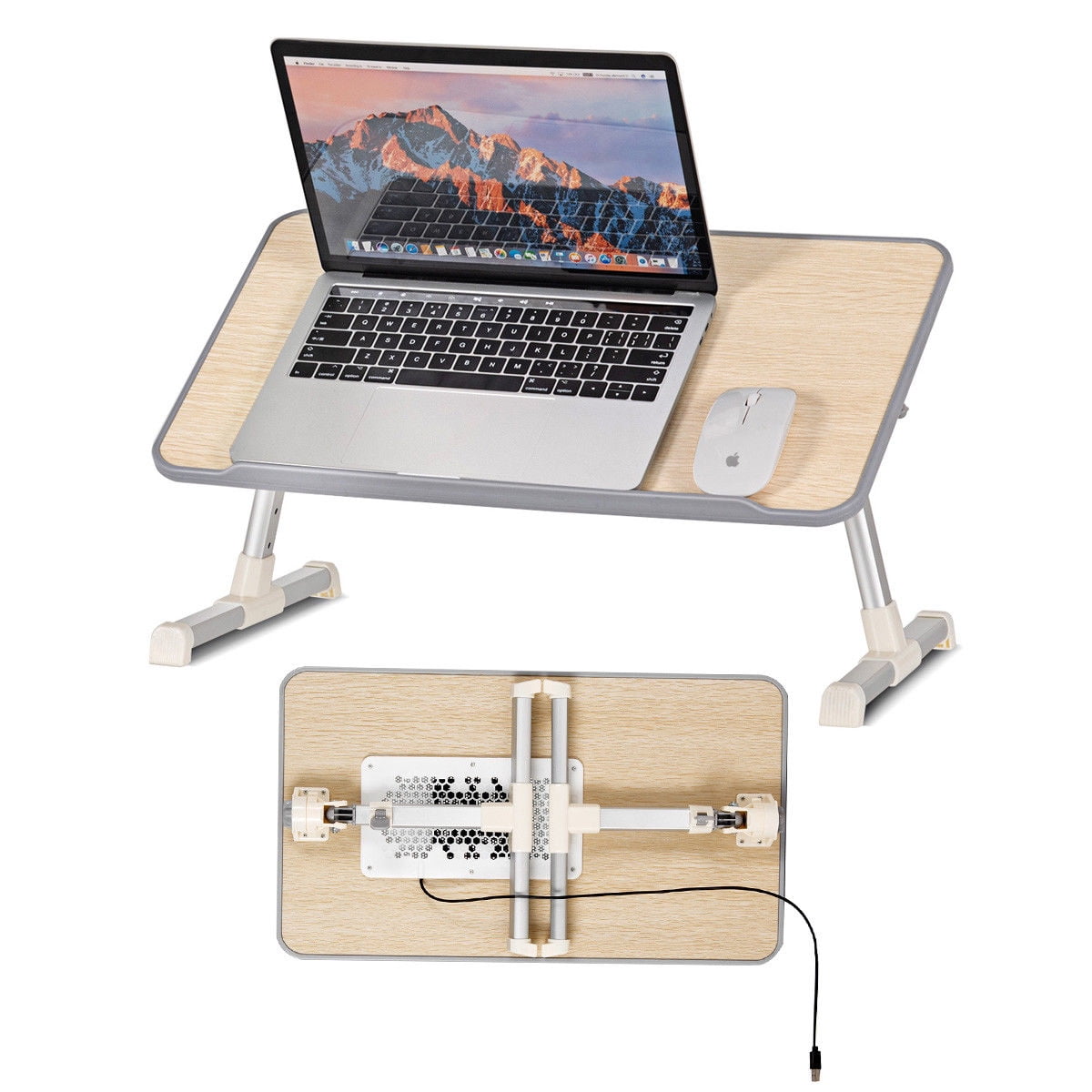 Portable Folding Laptop Table Computer Desk Adjustable Bed Tray Stand w