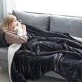 thumbnail image 2 of Sherpa Fleece Blanket Throws For Sofas Large - Soft Fluffy Thick Grey Throw, 2 of 9