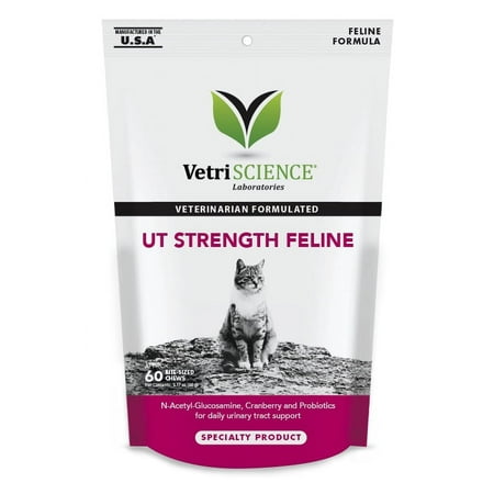 UPC: 0026664275561 | VetriScience UT Strength Feline Urinary Tract Support for Cats Chicken Liver Flavor Bite-Sized Chews 60 ct