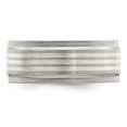 thumbnail image 4 of Edward Mirell Titanium With 925 Sterling Silver Inlay Beveled Edge 9mm Band Size: 11; for Adults and Teens; for Women and Men, 4 of 8