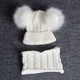 thumbnail image 2 of Morttic Baby Boy Girls Hats 2PCS Kid Knitting Wool Hemming Keep Warm Winter Hiarball Cap +Scarf Set Hat, 2 of 3