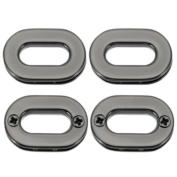 Uxcell 4Pcs Screw Together Grommets, 5/8 inch Alloy Screw-in Oval Eyelets Grommets Bag Loop Curtain Grommets for DIY Sewing Clothes Leather Handbag Replacement, Gun Black