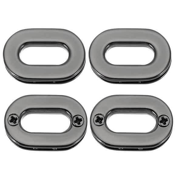 Uxcell 4Pcs Ojetes de Tornillo, Ojetes Ovalados de Aleación de 5/8 pulgadas para Bolsas, Cortinas y Reemplazo de Ropa de Cuero, Negro Pistola