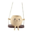 thumbnail image 2 of Almencla Cat Flower Pot Plant Container Creative Small Versatile Decorative Ornament Flowerpot for Windowsill Bedroom Table Patio Desk Swing, 2 of 7