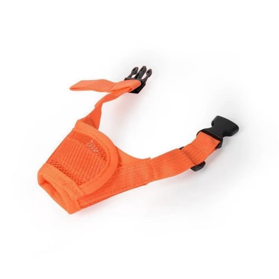 Adjustable Mesh Dog Muzzle Anti Barking Biting Breathable Pet Mouth Covr for Dog-Orange-S
