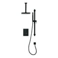 thumbnail image 1 of Valve thermostatique carrée 3 functions, Douchette à main, pomme de douche ou simultanément, noir mat, 1 of 8