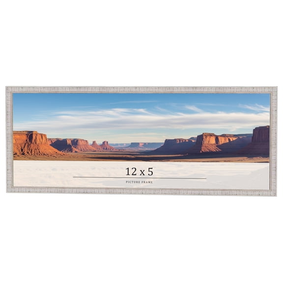 12x5 Frame White Real Wood Picture Frame Width 0.75 inches | Interior Frame Depth 0.5 inches |
