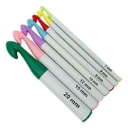 ZUARFY 7 Pieces Huge Plastic Handle Crochet Hooks Set Large Size 7mm-20mm Colorful Sweater Knitting Needles Yarn Sewing Tools