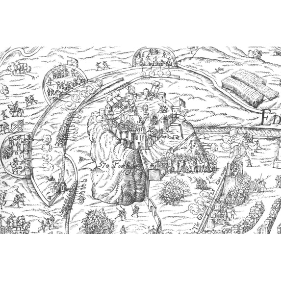 24x36 gallery poster, Edinburgh Castle under siege in 1573