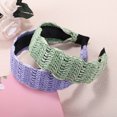 thumbnail image 6 of Unique Bargains 2 Pcs Women' Wide Headband Purple Green 1.93" Wide Classic Casual Style Headband for Women Girl, 6 of 7
