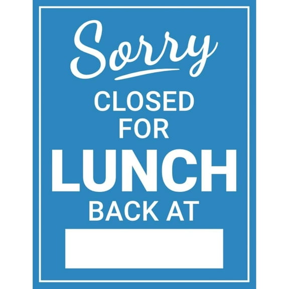 Retro Decor Tin Signs,“Sorry”“CLOSED FOR LUNCH”“BACK AT”,for garage,bar,restaurant,living room,bedroom,kitchen,cafe,bar,8×12inch