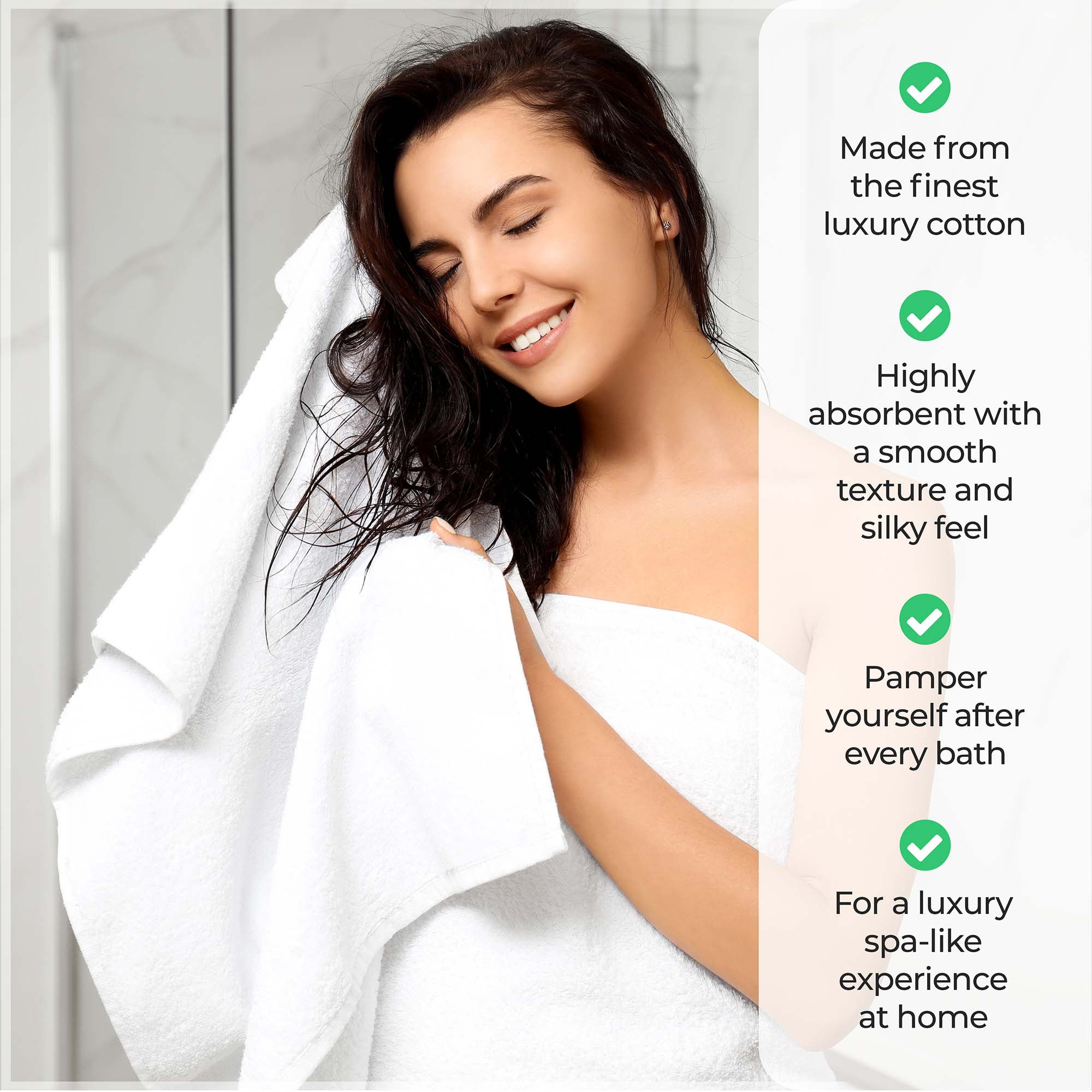 Superior Niles Giza Cotton 3 Piece Bath Towel Set, Egypt Produced Soft Towels, Ivory